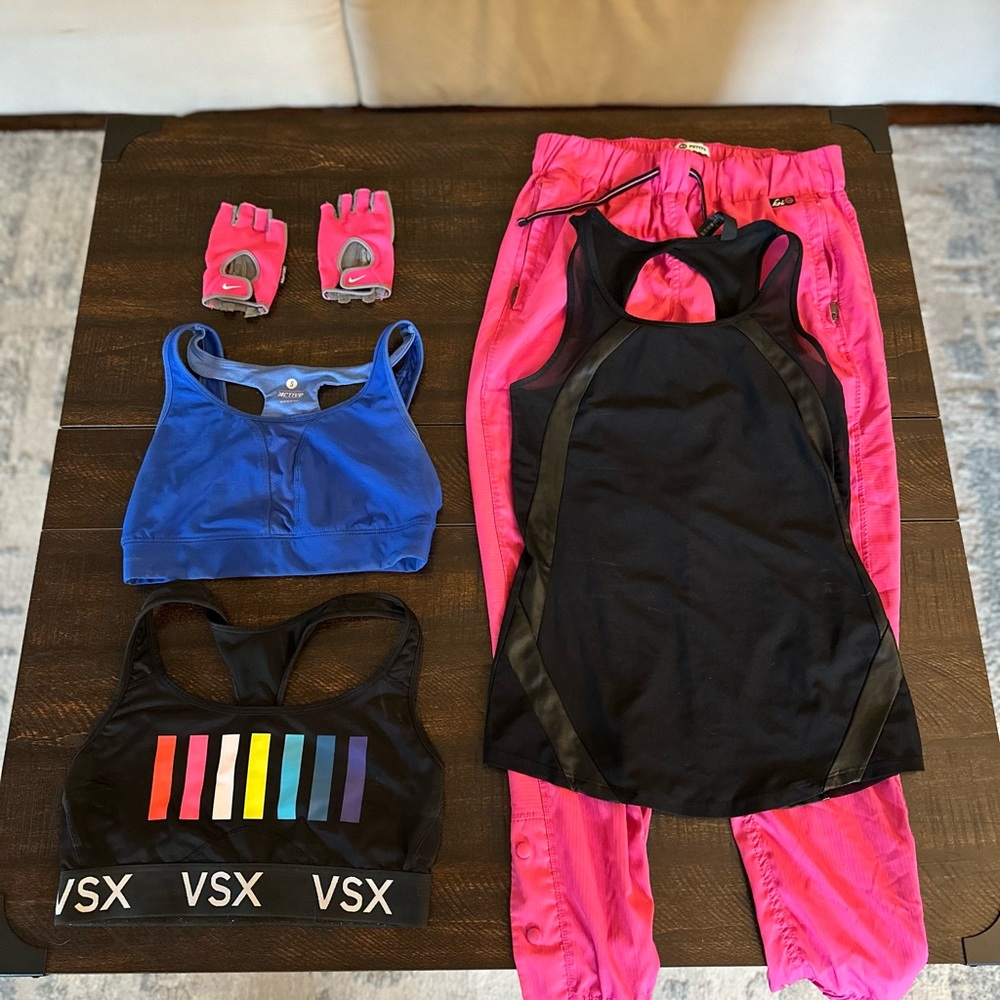 VSX Black Tank Top and Pink Pants Set - 5 piece bundle